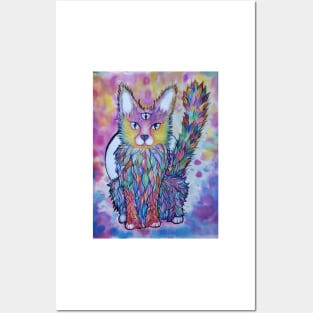 Mystical three eyed kitty Posters and Art